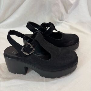 Topshop Black Platform Shoes with Buckle